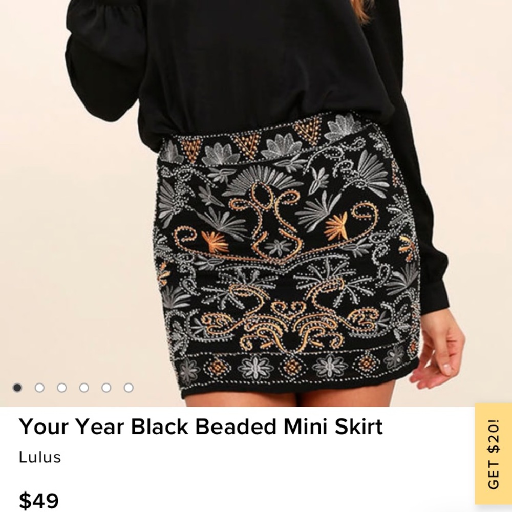 Lulus Black Beaded Mini Skirt